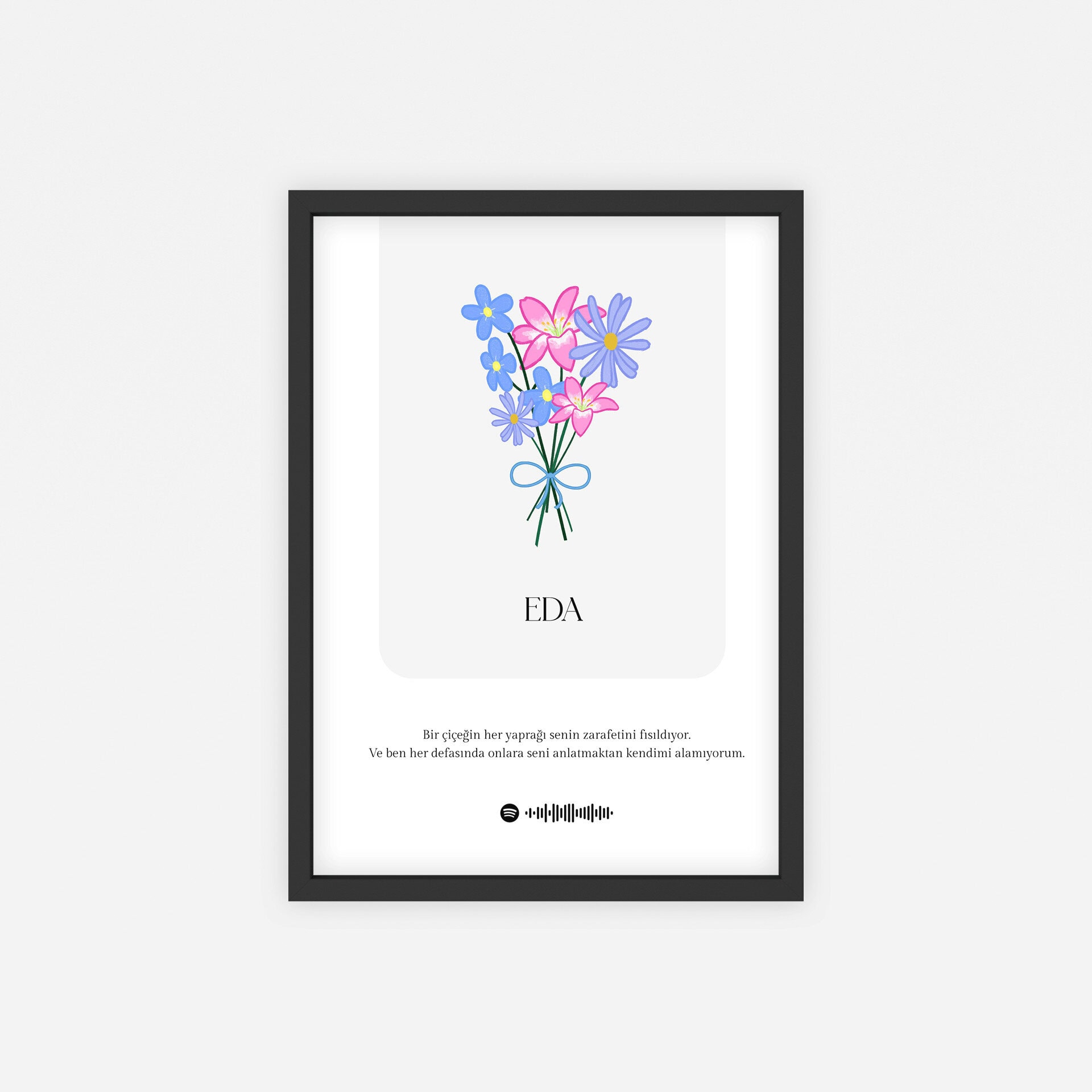 İsme Özel Çiçek Buketi Poster